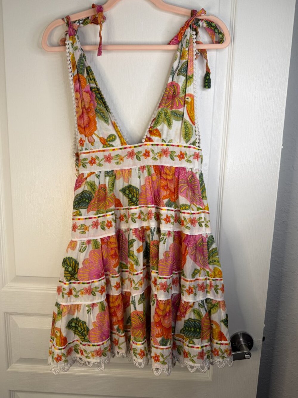 FARM Rio Macaw Bloom Off-White Mibni Dress- XS- MSRP $215 - Picture 13 of 16
